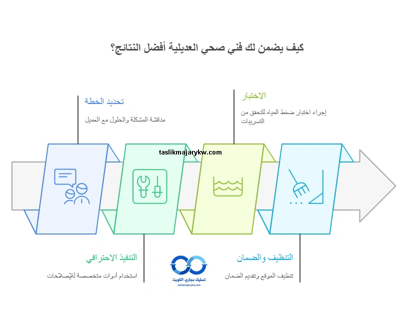 كيف يضمن لك فني صحي العديلية أفضل النتائج؟